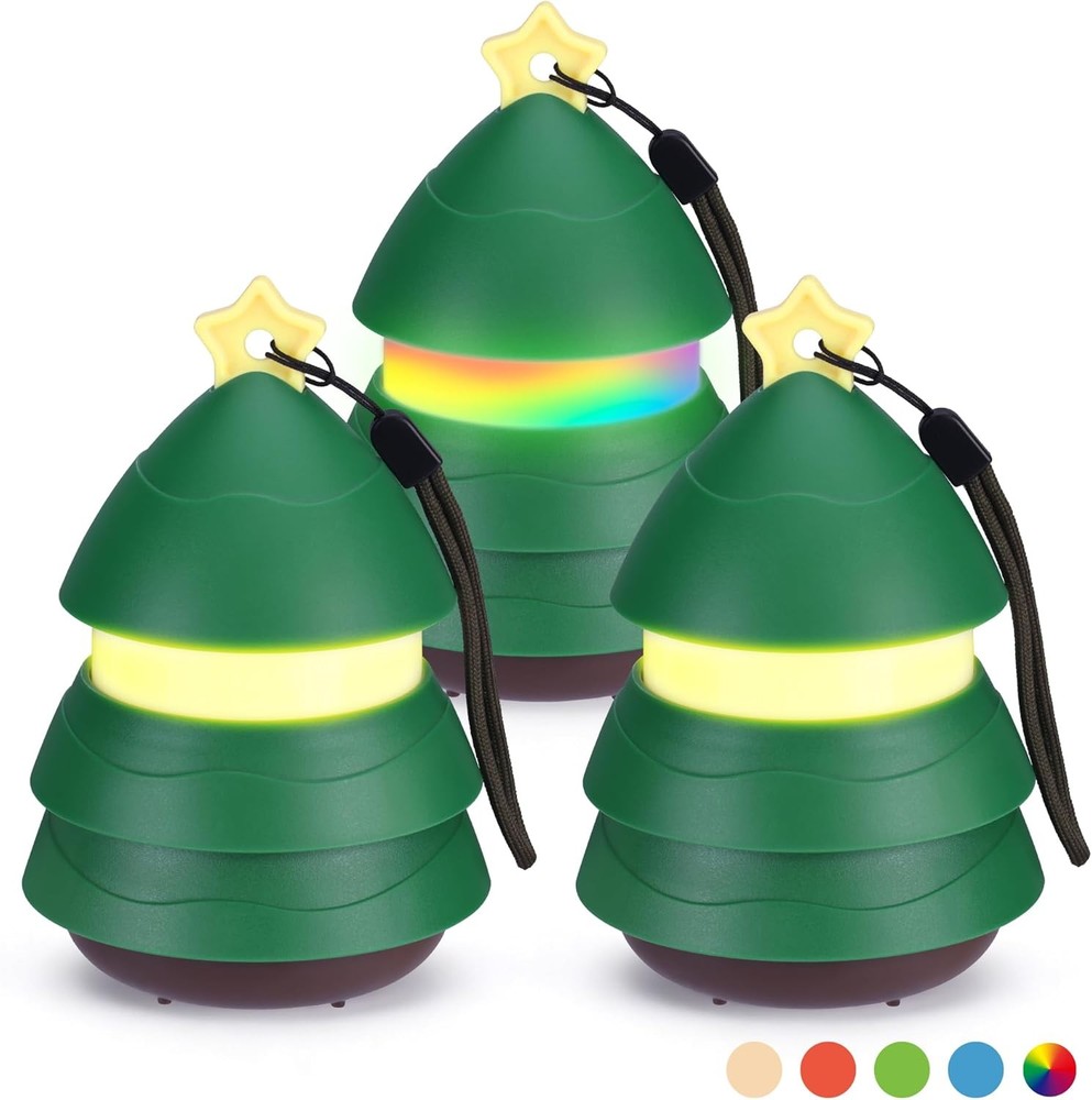 EverBrite 3 Pack Christmas Tree Lantern 5 Light Mode Holiday Decoration Presents