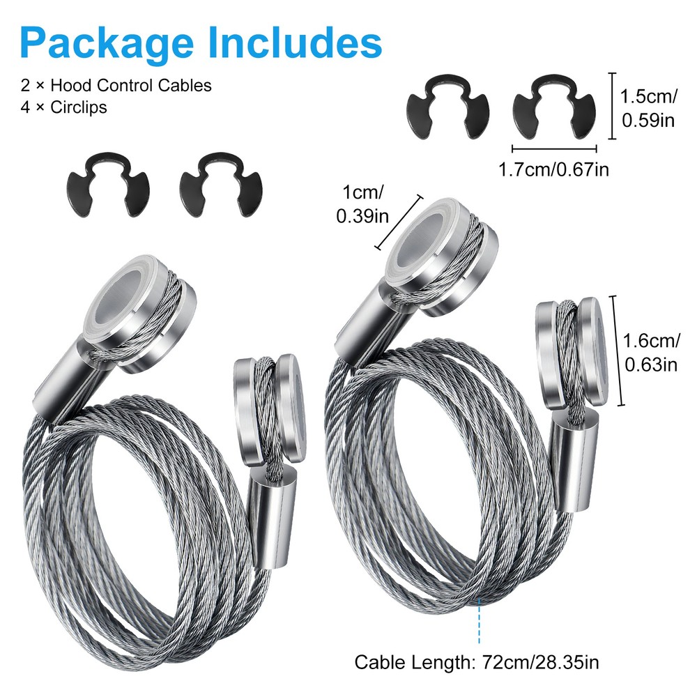 2x Hood Release Latch Control Restraint Cable Replacement for Peterbilt 924-5402