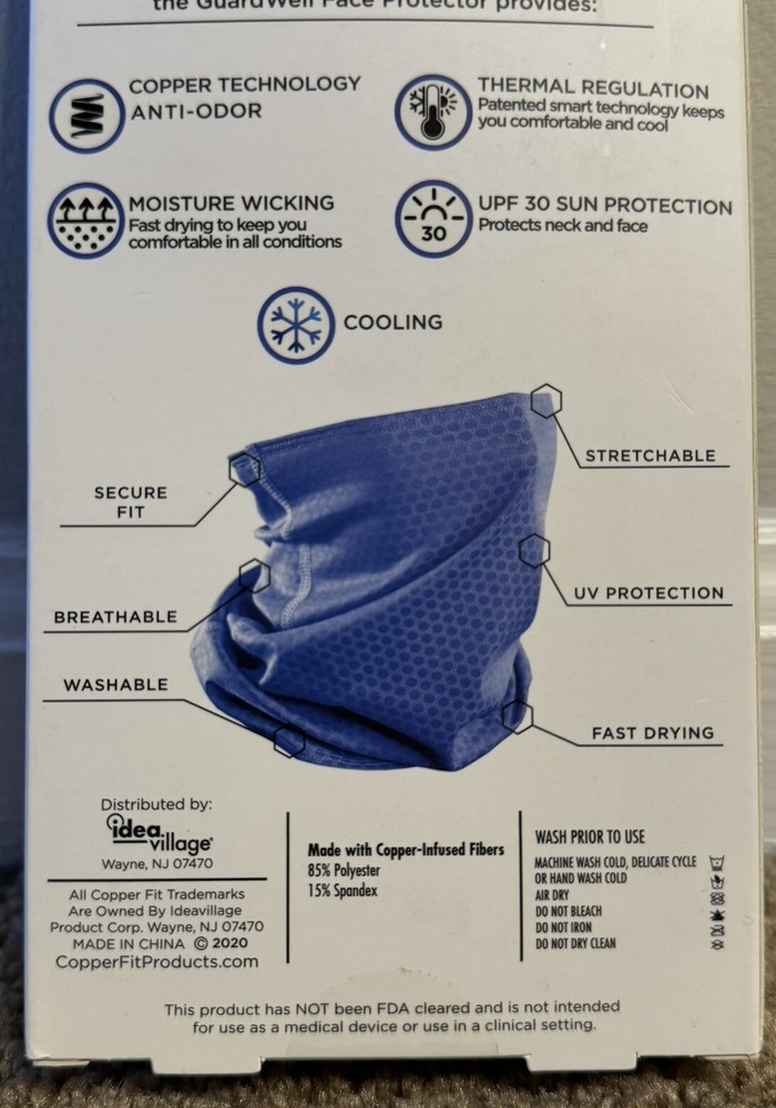 Copper Fit Youth Face Protector Blue One Size