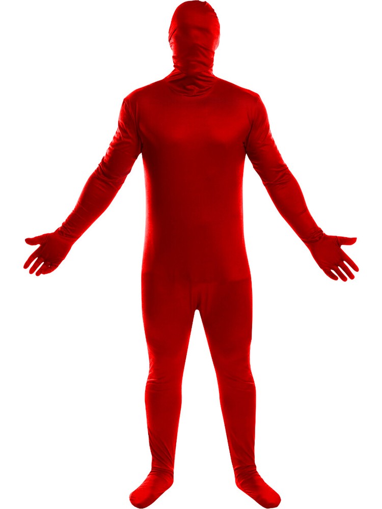 Basic Red Spirit Bodysuit Men's Costume