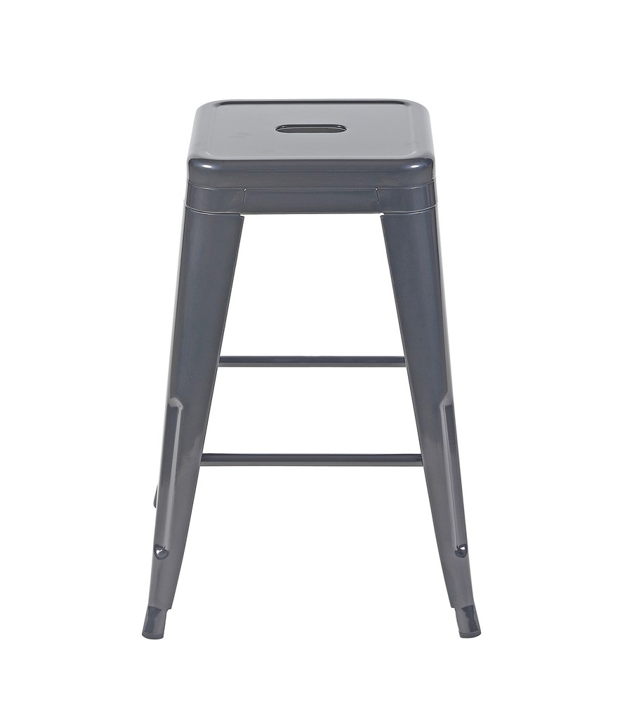 24 Inch Counter Height Stool, Backless Metal Bar Stools Set of 2, Non-Stackabl