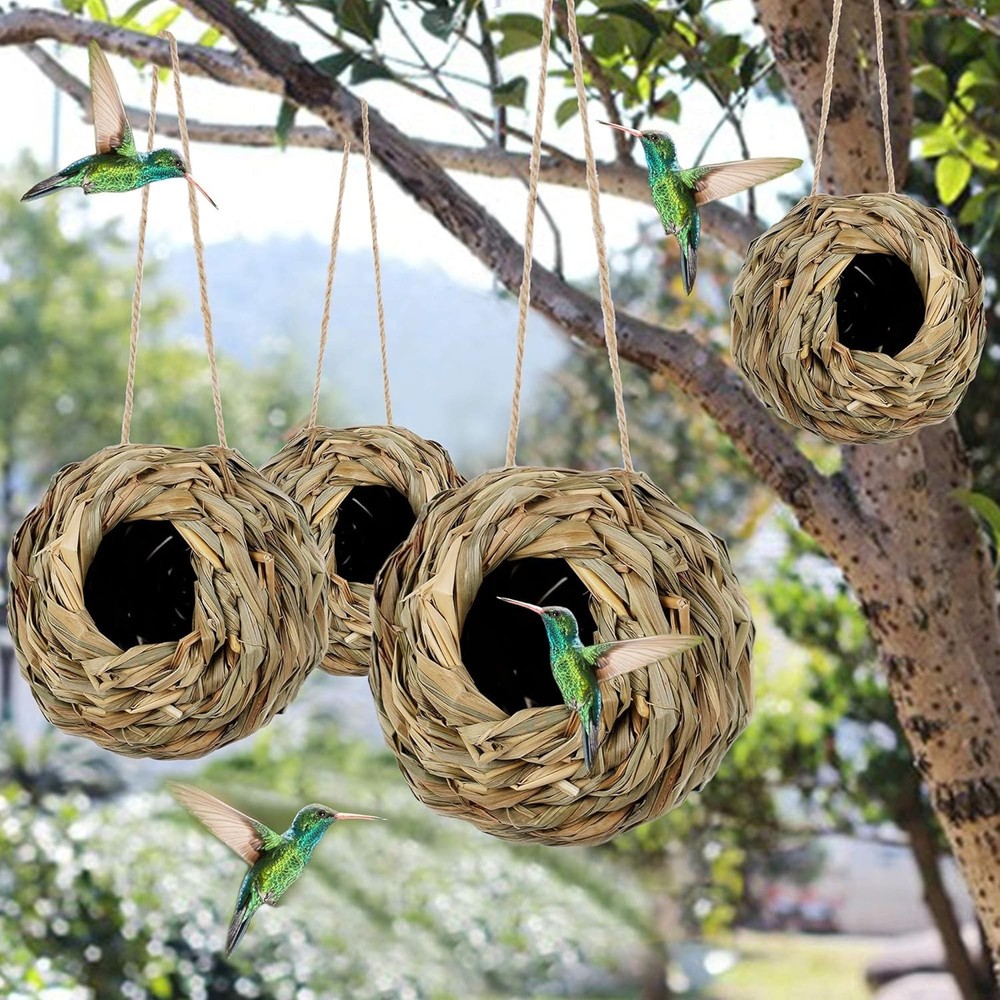 NEW,4 Pack Hanging Bird Nest House