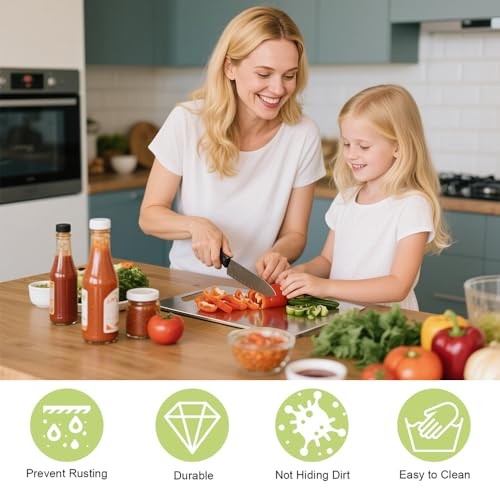 Titanium Cutting Board for Kitchen, Stainless Non Stick Chopping Board, Large