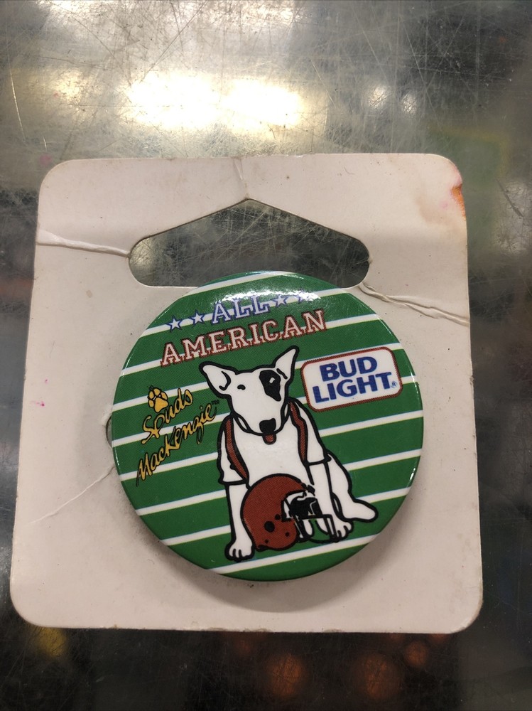 Vintage Bud Light Spuds Mackenzie Flare Pinback Button