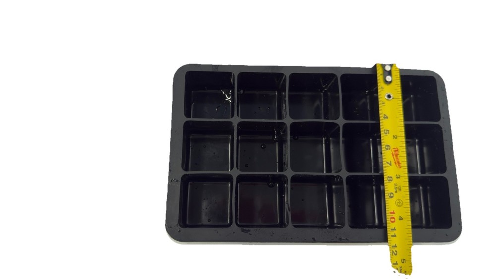 Silicone Ice Cube Trays 2 Pack Black Large Square Molds With Lids