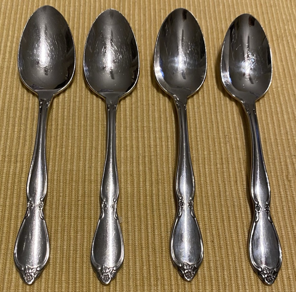 Oneida Community Stainless CHATELAINE Teaspoons Set of 4      b