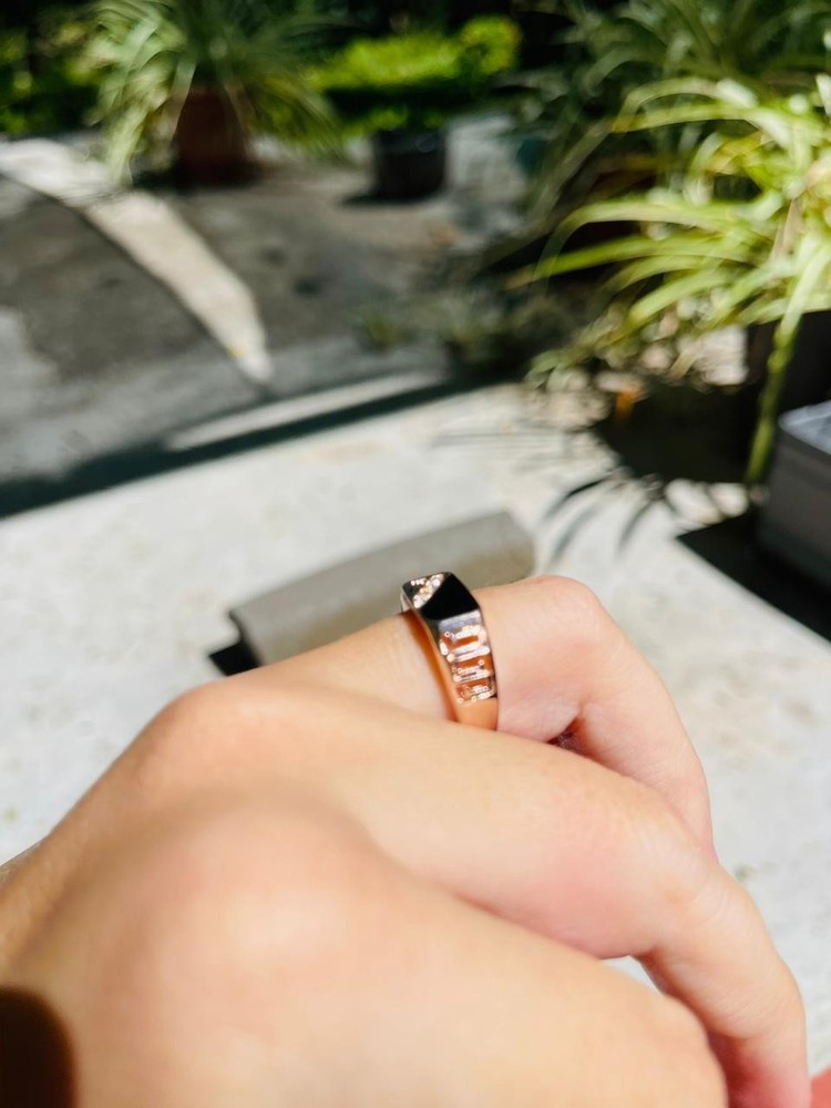 Classic black stone ring/yu73
