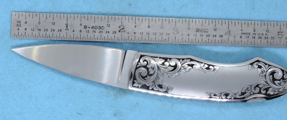 Fred Carter Custom Lock Blade w/ Scroll Engraving Original