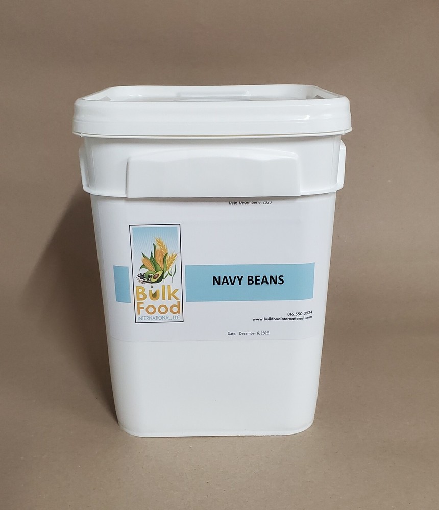 BULK Navy Beans-4 Gallons-Emergency Long-Term Storage-25#--128 Servings