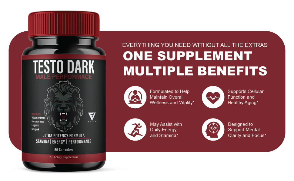 (2 Pack) Testo Dark Max Performance Supplement, TestoDark Pills (120 Capsules)