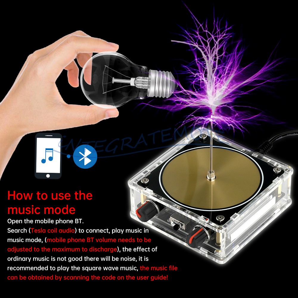 Bluetooth Music Tesla Coil Plasma Speaker Wireless Science Teaching Experiments