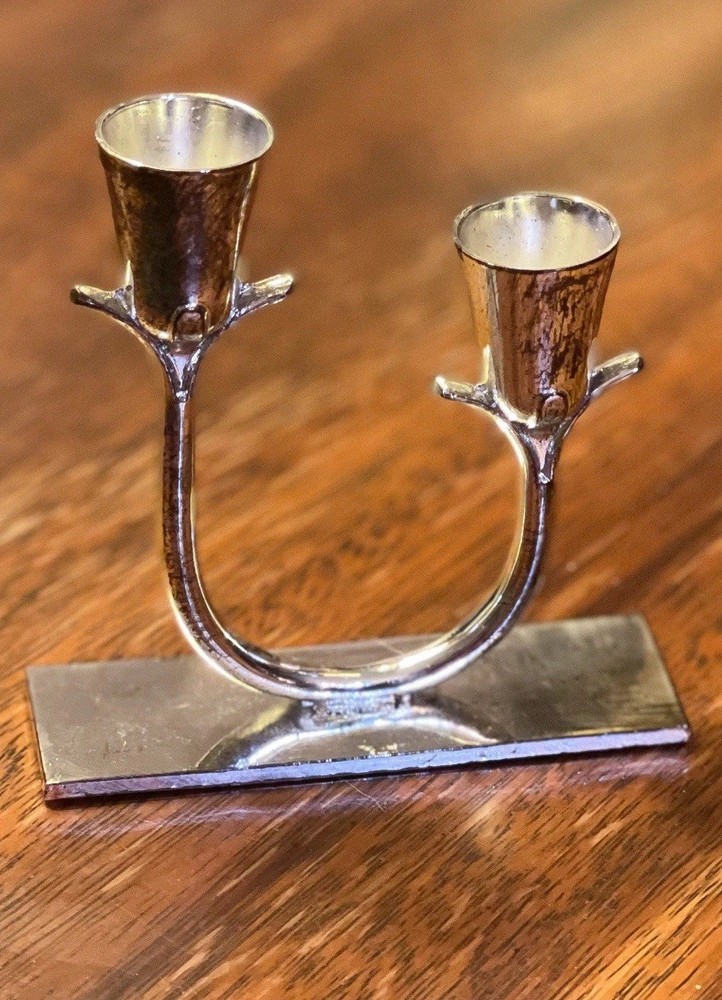 Vintage Silver-Plated Double Candle Holder