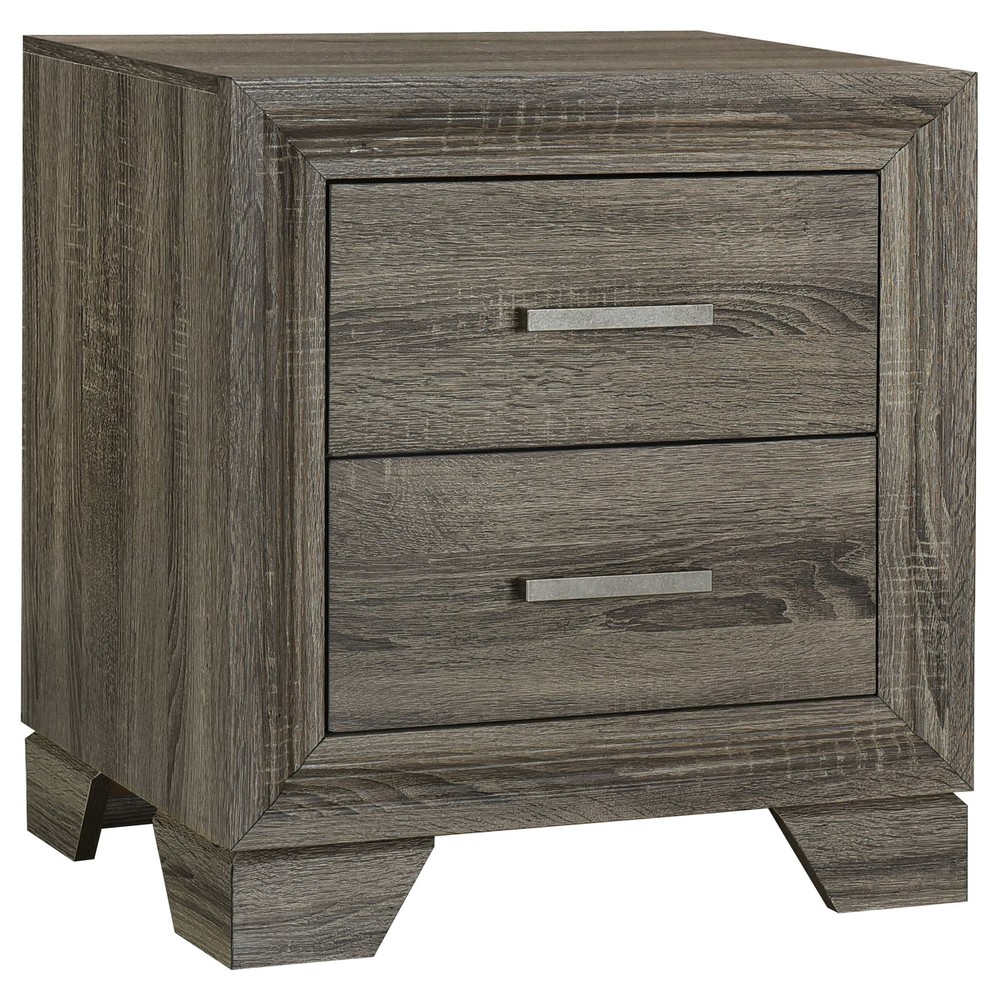 Coaster Wright 5-Piece Transitional Wood Eastern King Bedroom Set in Brown Oak
