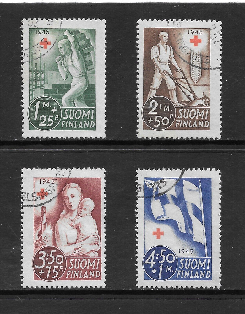 FINLAND SCOTT B44 - B47 USED SET - 1941 SEMI-POSTAL ISSUE