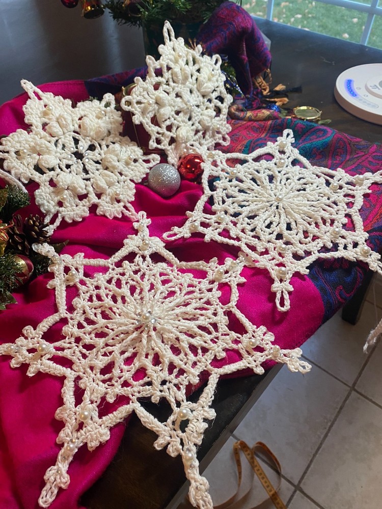 Handmade crochet snowflake