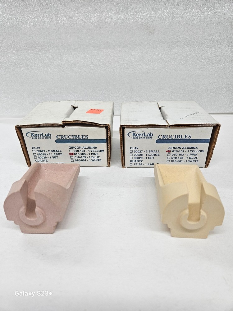 KERR CRUCIBLE SLOTTED YELLOW & PINK