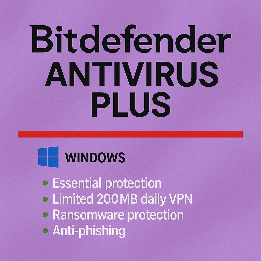 Bitdefender Antivirus Plus 2026 - 1 Year 1 Windows Device