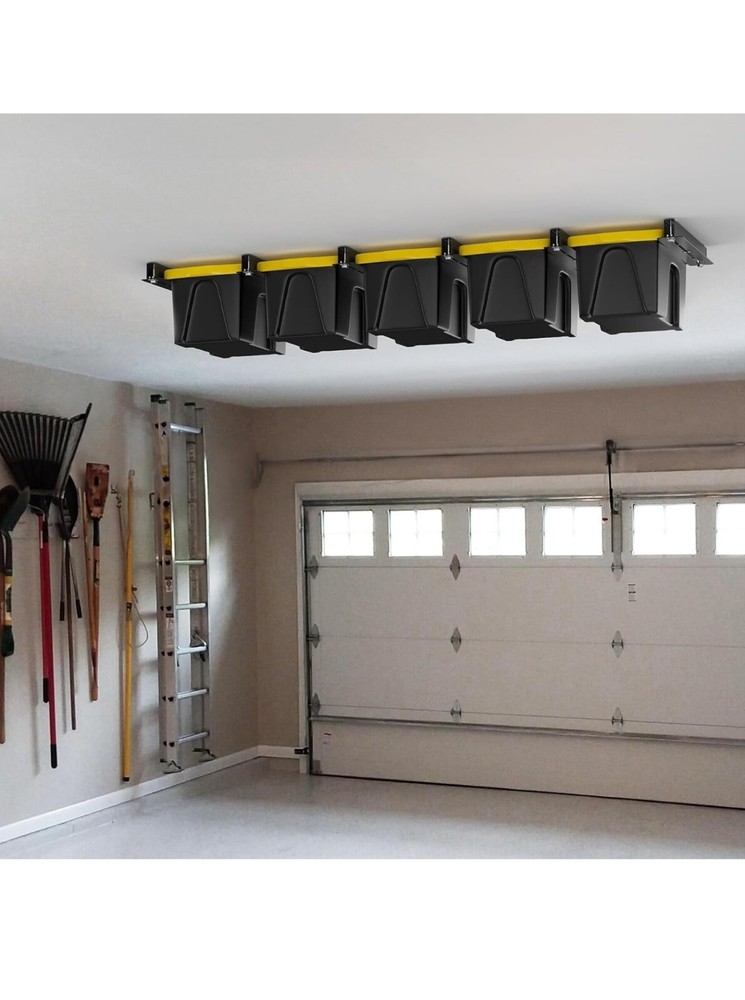 TORACK Garage 16\" Studs Ceiling Storage Rack, Overhead Tote Storage Rail System