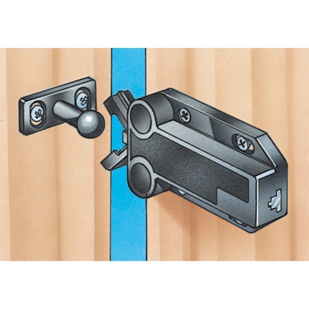 Safe Push Touch Latch, White, Standard (2-3/8'' Long overall) White