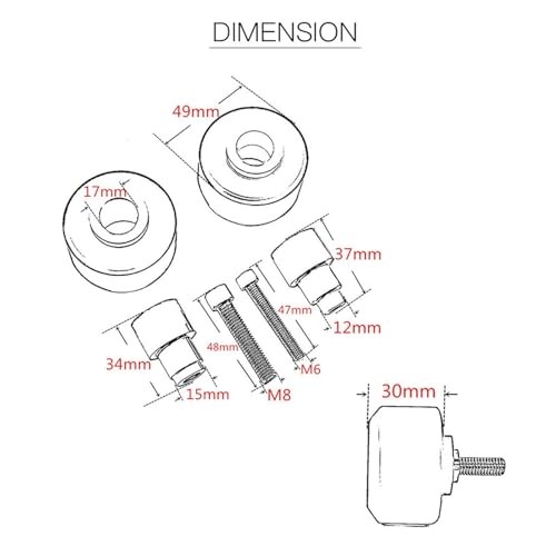 4 Pcs Motorcycle Front Rear Fork Wheel Frame Slider Crash Protector