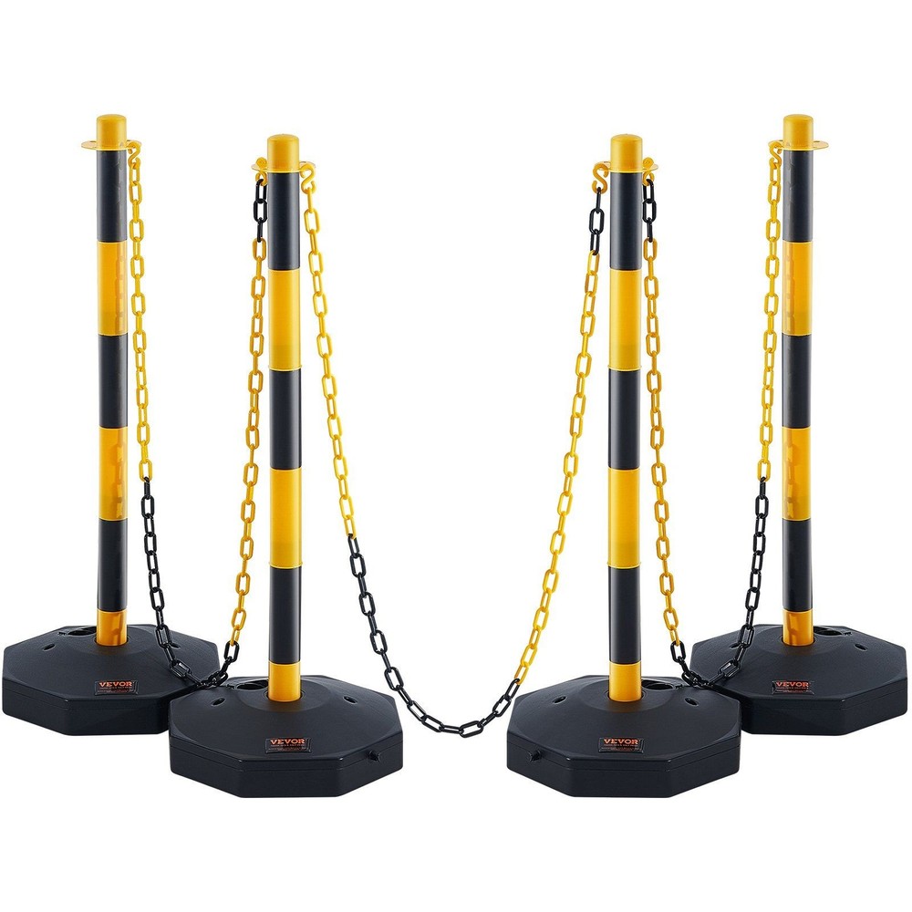 Robust Traffic Marker Post 4 Pcs Height Adjustable with Fillable Anchor Base