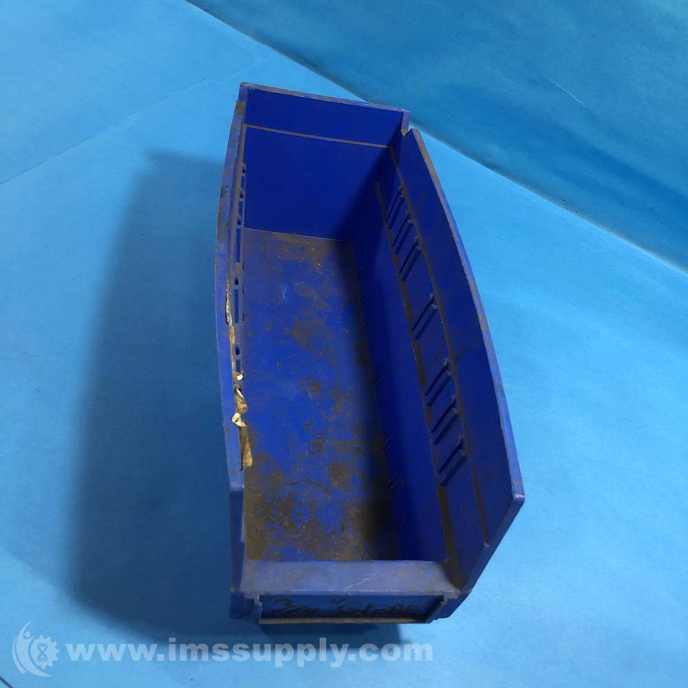 Color Blue Plastic Stacking Storage Bin, 12'' LG USIP
