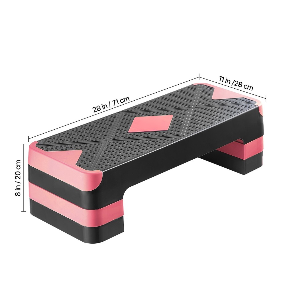 Aerobic Step Platform 4 Adjustable Risers Workout Stepper