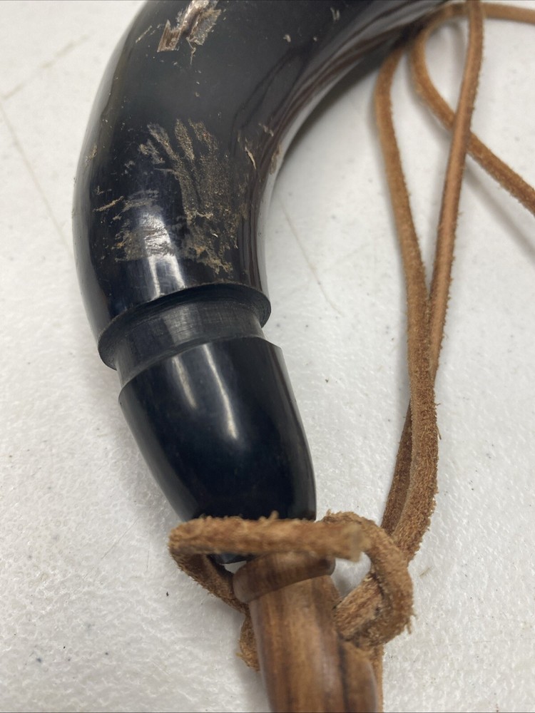 MUZZLE LOADER BLACK POWDER HORN 7” RE-ENACTMENT