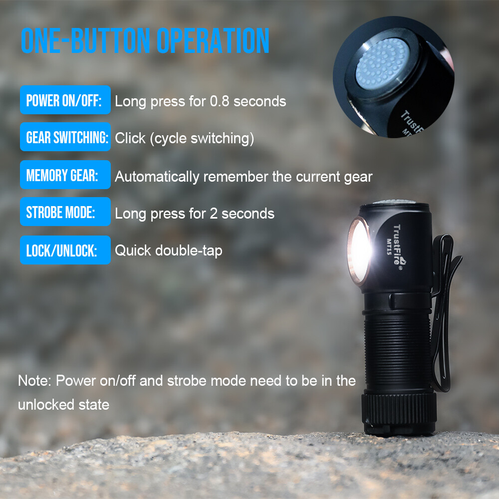 Trustfire 1000 LM Bright LED Flashlight EDC Rechargeable Work Light Waterproof