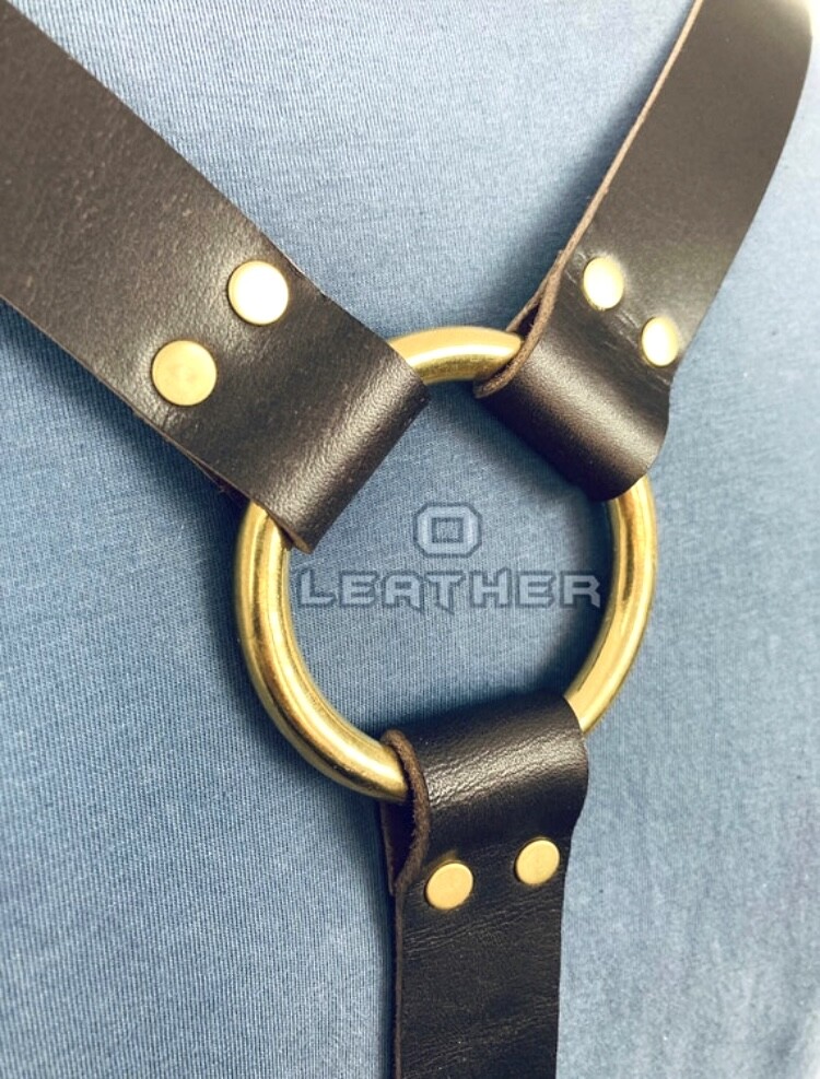 Brown Leather Suspenders Braces COWHIDE Solid Brass Handcrafted 5 Sizes