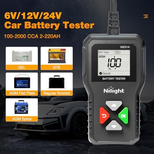 Car Battery Tester 6V 12V 24V Accurate Digital Auto Analyzer 100-2000 CCA