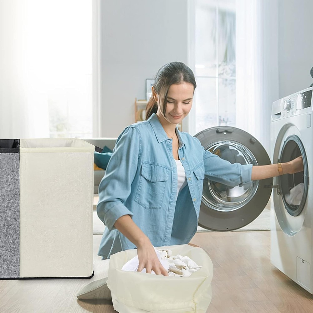 Large Hampers for Laundry 2 Compartment, Double Laundry Hamper 2 section for ...