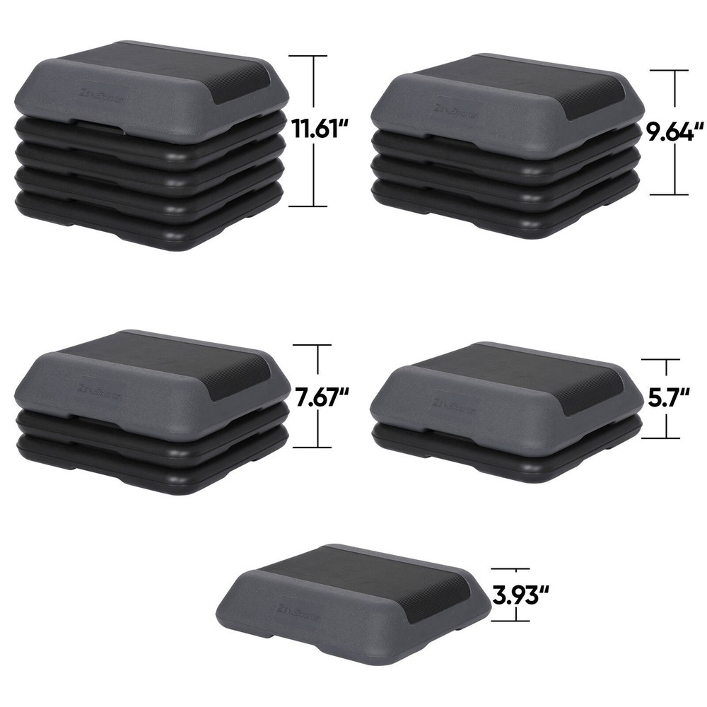 16" Adjustable Aerobic Stepper Exercise Workout Step Platform with 4 Risers