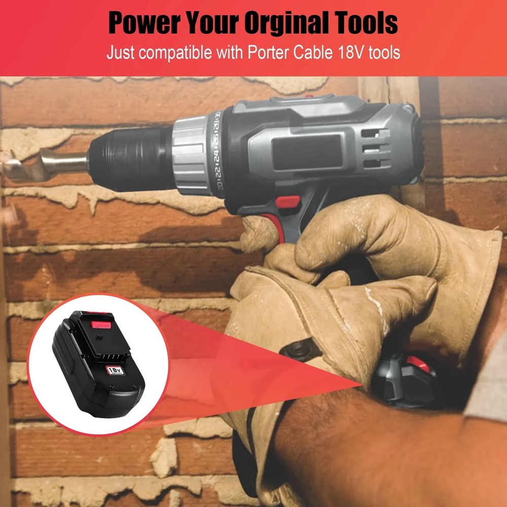 2Pack 18V 4.5Ah Replace Battery for Porter Cable PC18B 18-Volt Cordless Tools
