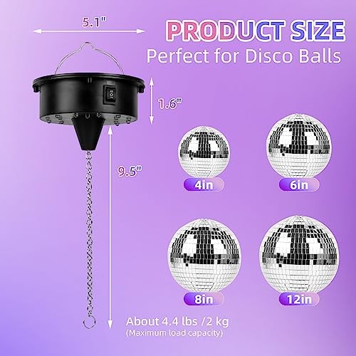 Rotating Disco Ball Motor with Light: Battery Operated 6 Without remote control