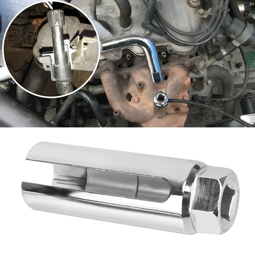Silver Car Oxygen Sensor Socket 22mm 7/8 in O2 Sensor Removal Tool Universal