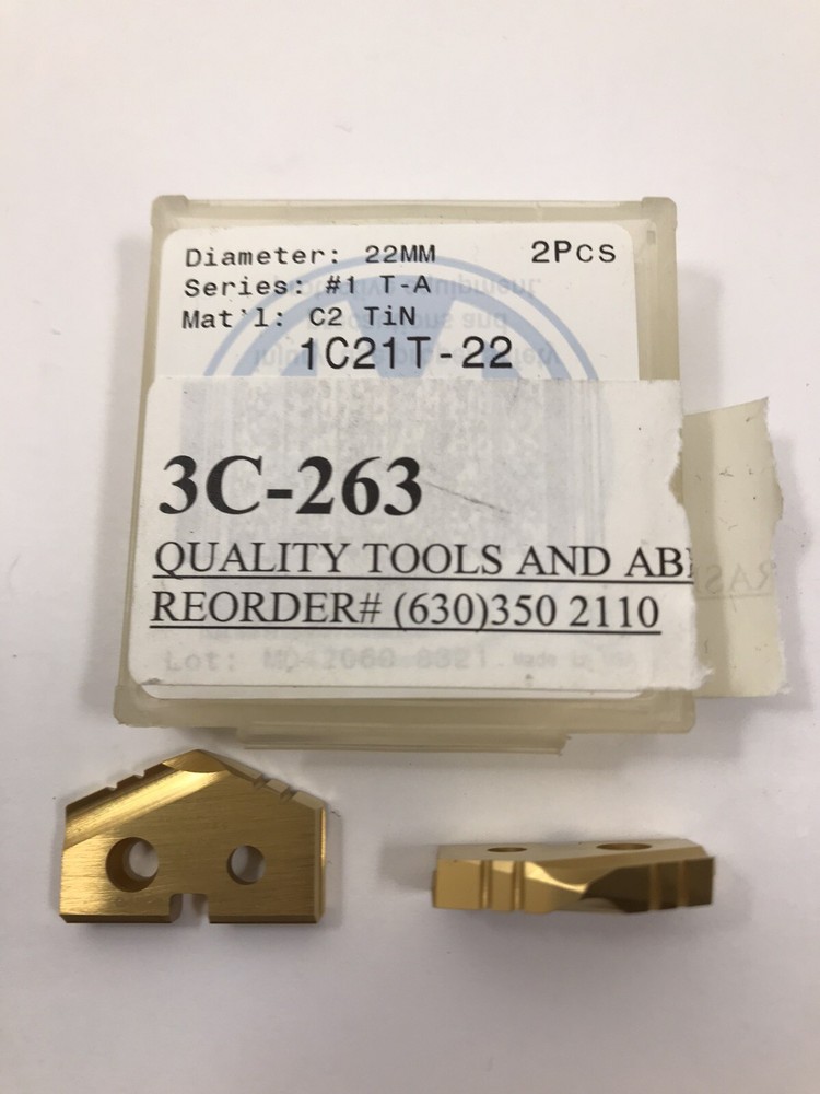 AMEC Spade Insert #1 T-A 22mm C2 TiN Qty 2