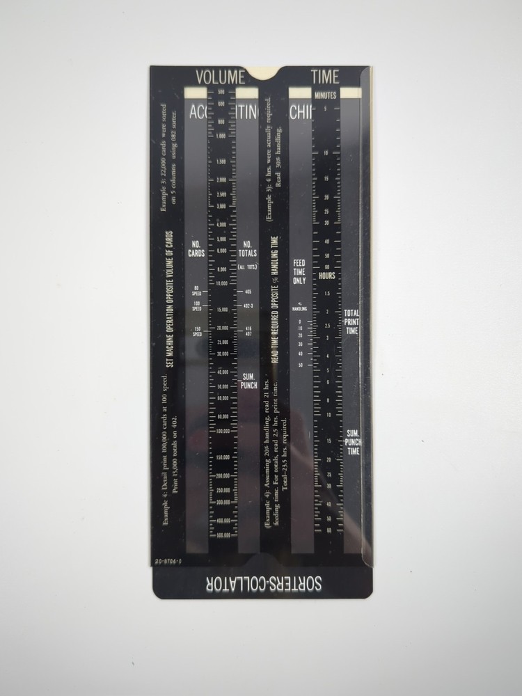 Vtg 50s IBM Machine Load Computer Slide Rule Folder Instructions MCM Computing