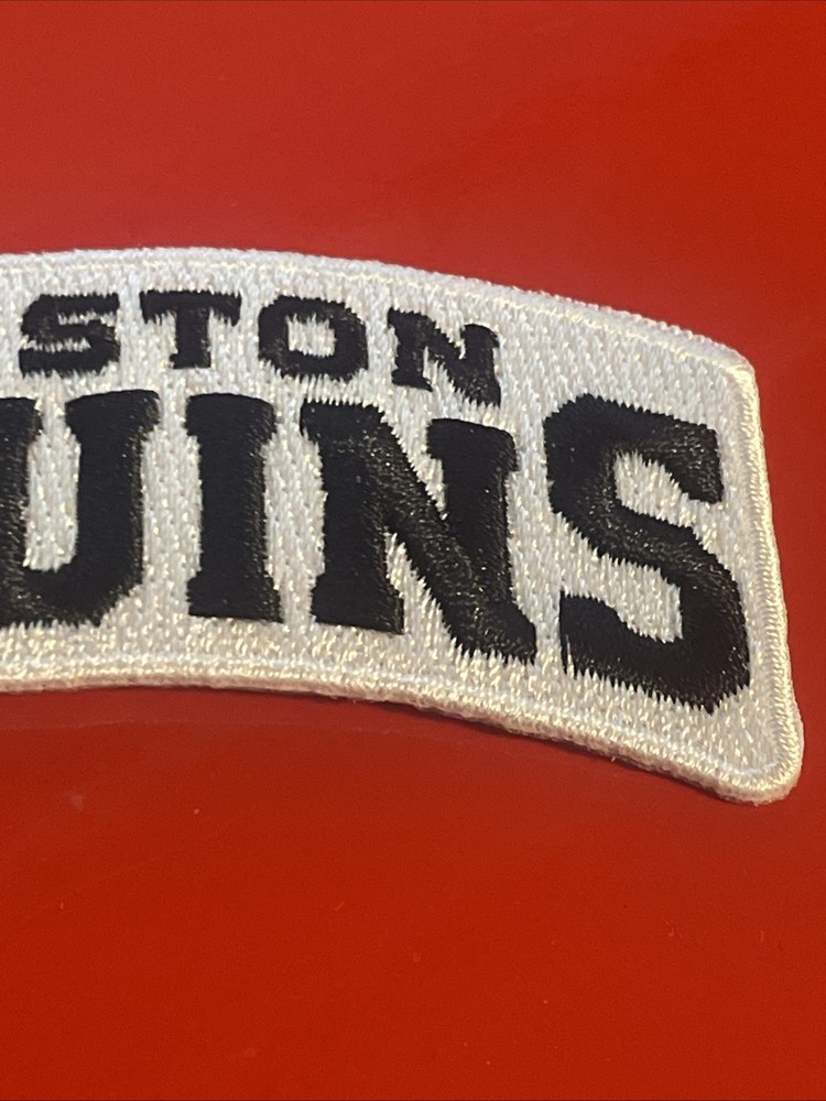 Boston Bruins White/Black Logo Patch Embroidered 3” Iron On