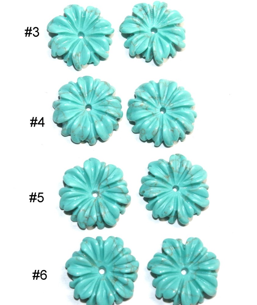 15MM Turquoise Flower Jackets For Stud Earrings Use With Any Studs Multi Listing