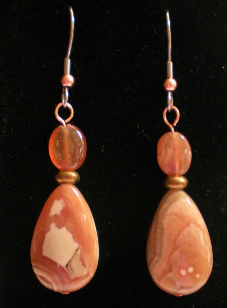 Agate Drop Earrings - Balance, Grounding, Healing e131