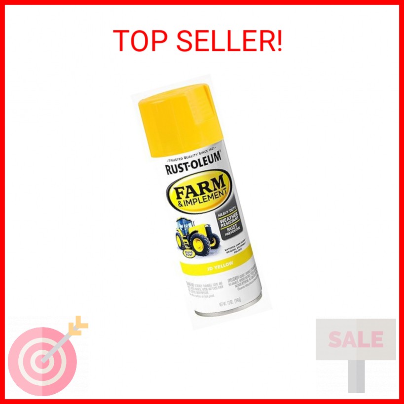 Rust-Oleum 280129 Farm & Implement Spray Paint, 12 oz, JD Yellow