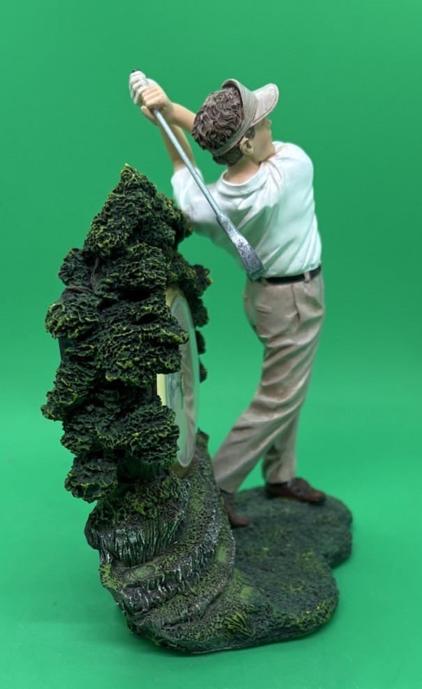 Golfer Clock Figurine