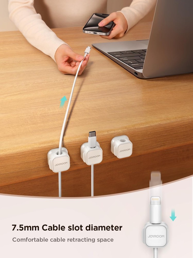 Space-Saving Magnetic Cable Clips - 12 Pack Adjustable Wire Management Solution