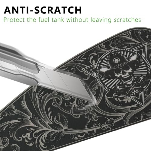 Skull Motorcycle Gas Tank Graphics Fuel Oil Tank Pad 2pcs Side Gas Tank Pad