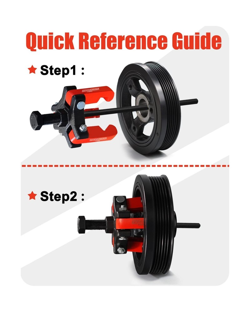 Harmonic Balancer Puller with Adjustable 3-Jaw Puller Kit, Forcing ... Fast Ship