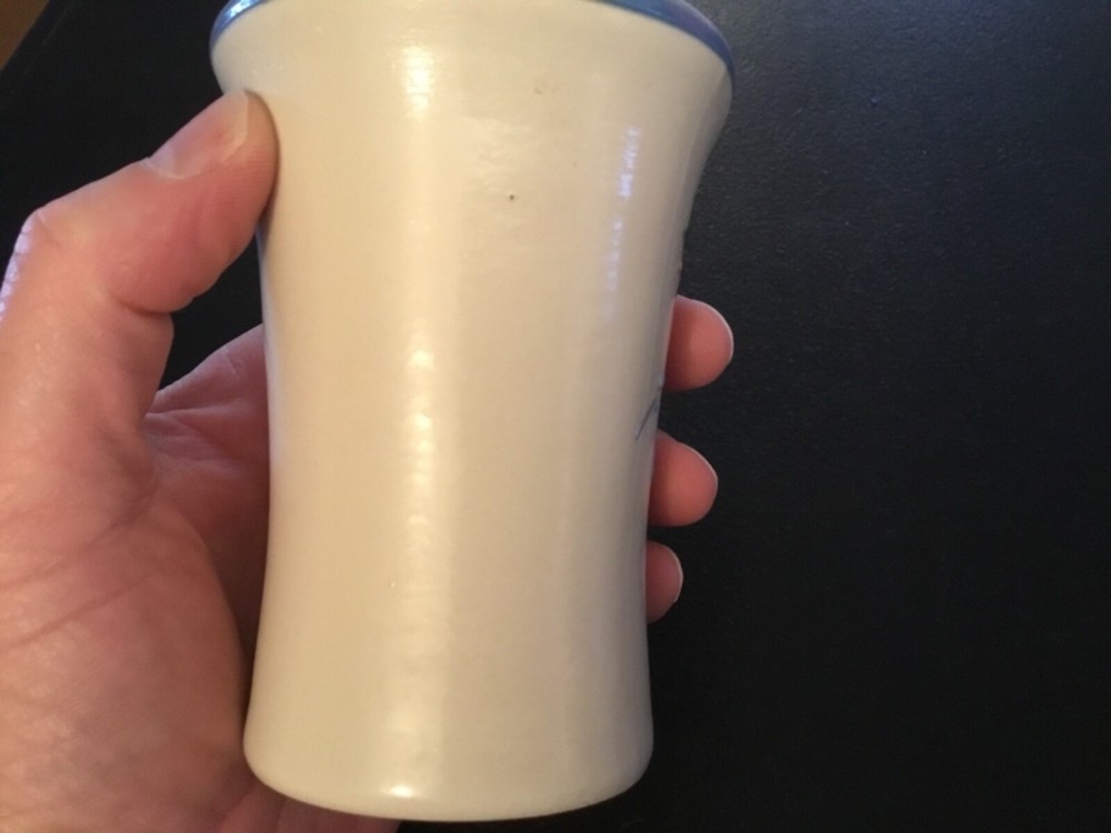 Blued Rimmed Ceramic Cup / Vase