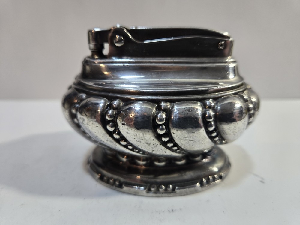 VINTAGE WORKING Ronson CROWN Silver Table Lighter 8283/13