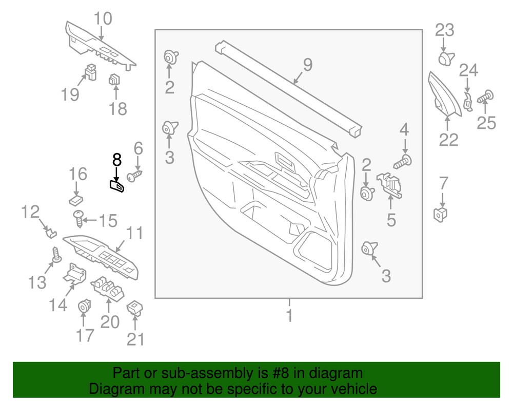 Genuine Mitsubishi Handle Inside Cap 7221B054XB