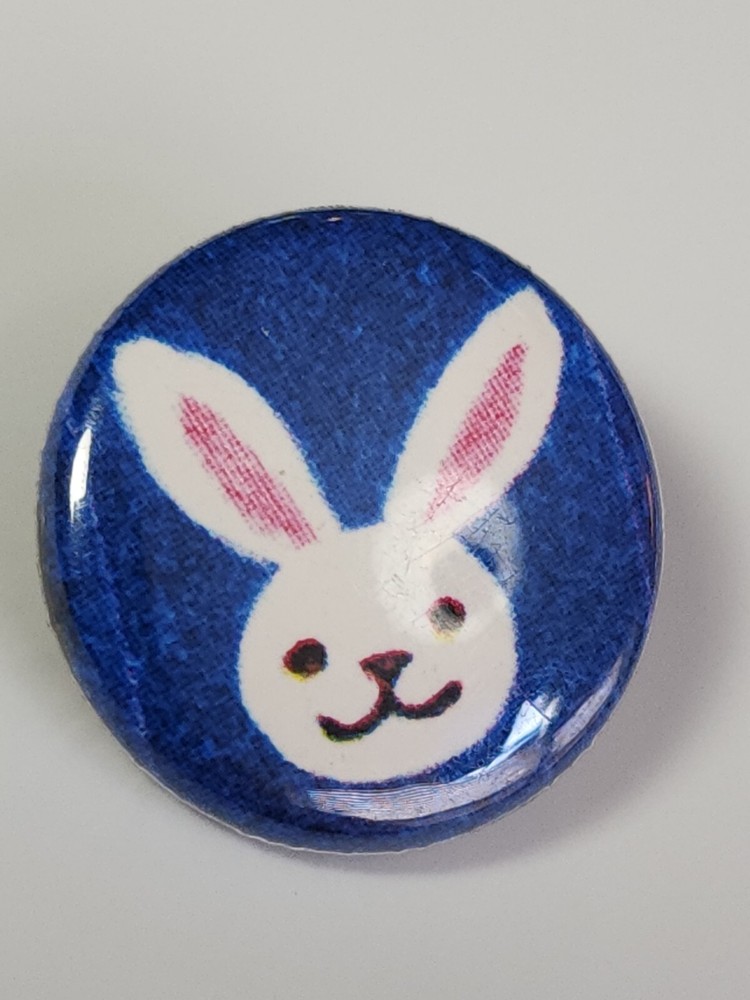 Bunny Rabbit Button Pin 1" Small Size